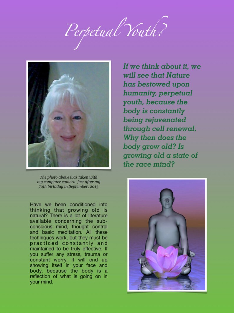 Spiritual eBook. DON'T GROW OLD. Nature has bestowed perpetual youth upon humanity. Discover it now for yourself. image 3