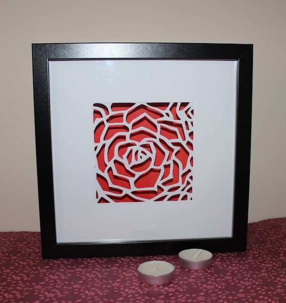 40D Red Rose Papercut Shadow Box Frame Romantic Gift For Her Etsy Fascinating How To Decorate Shadow Boxes 40D Red Rose Papercut Shadow Box Frame Romantic Gift For Her Etsy Fascinating How To Decorate Shadow Boxes