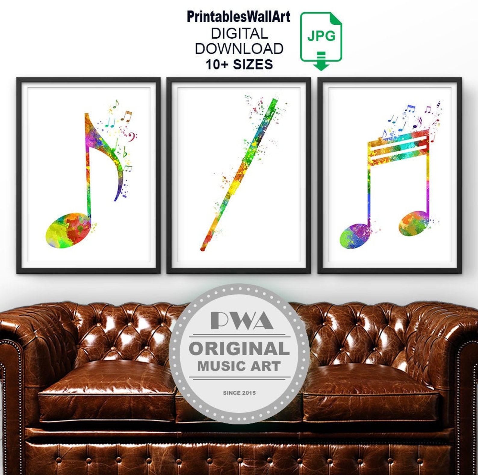 Flute Print Digital Download Set 3 Flute Printable | Etsy