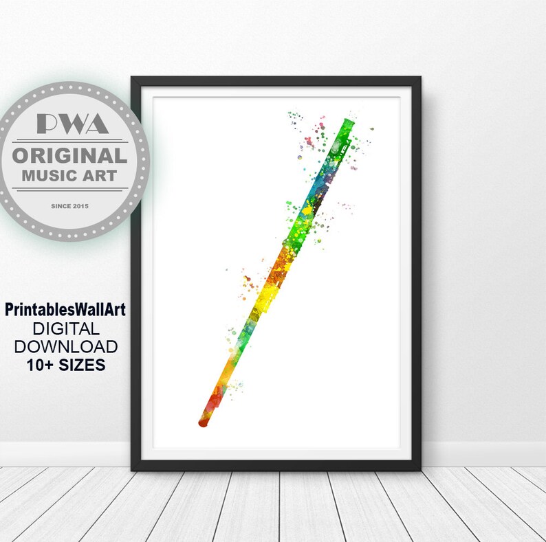 Flute Print Digital Download Set 3 Flute Printable | Etsy
