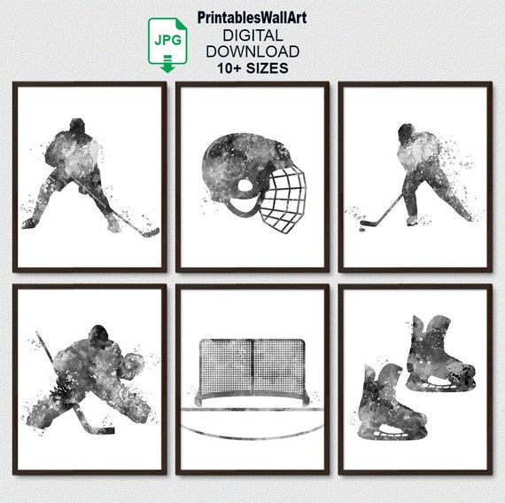 Ice Hockey Print Digital Download Set 6 Hockey Printable | Etsy