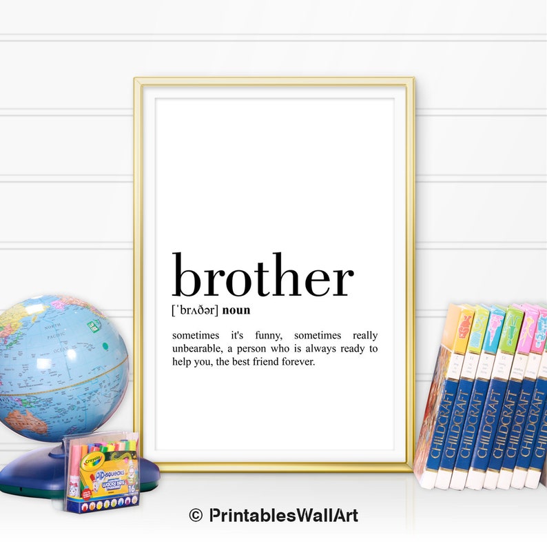 Brother Definition Print Brother Printable Poster Brother Etsy