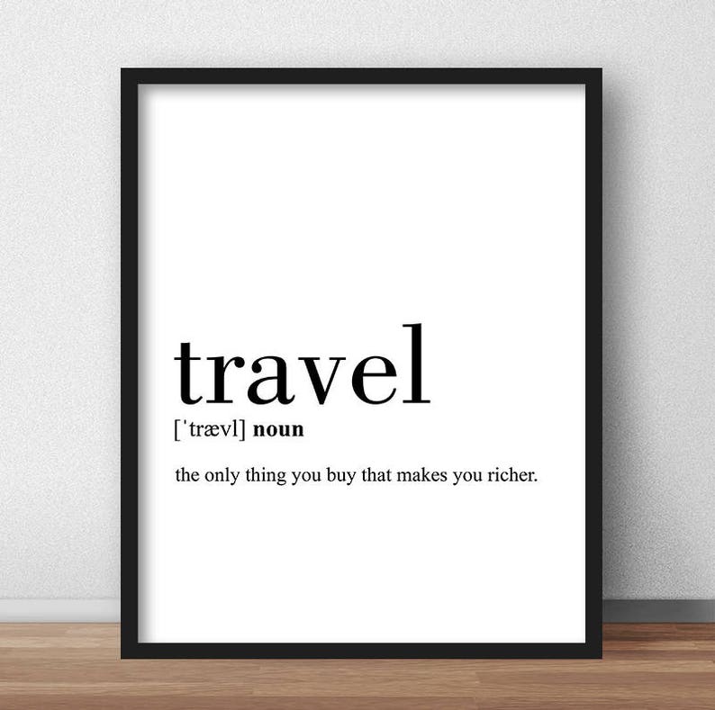 Travel Definition Print Definition Travel Printable Travel Etsy