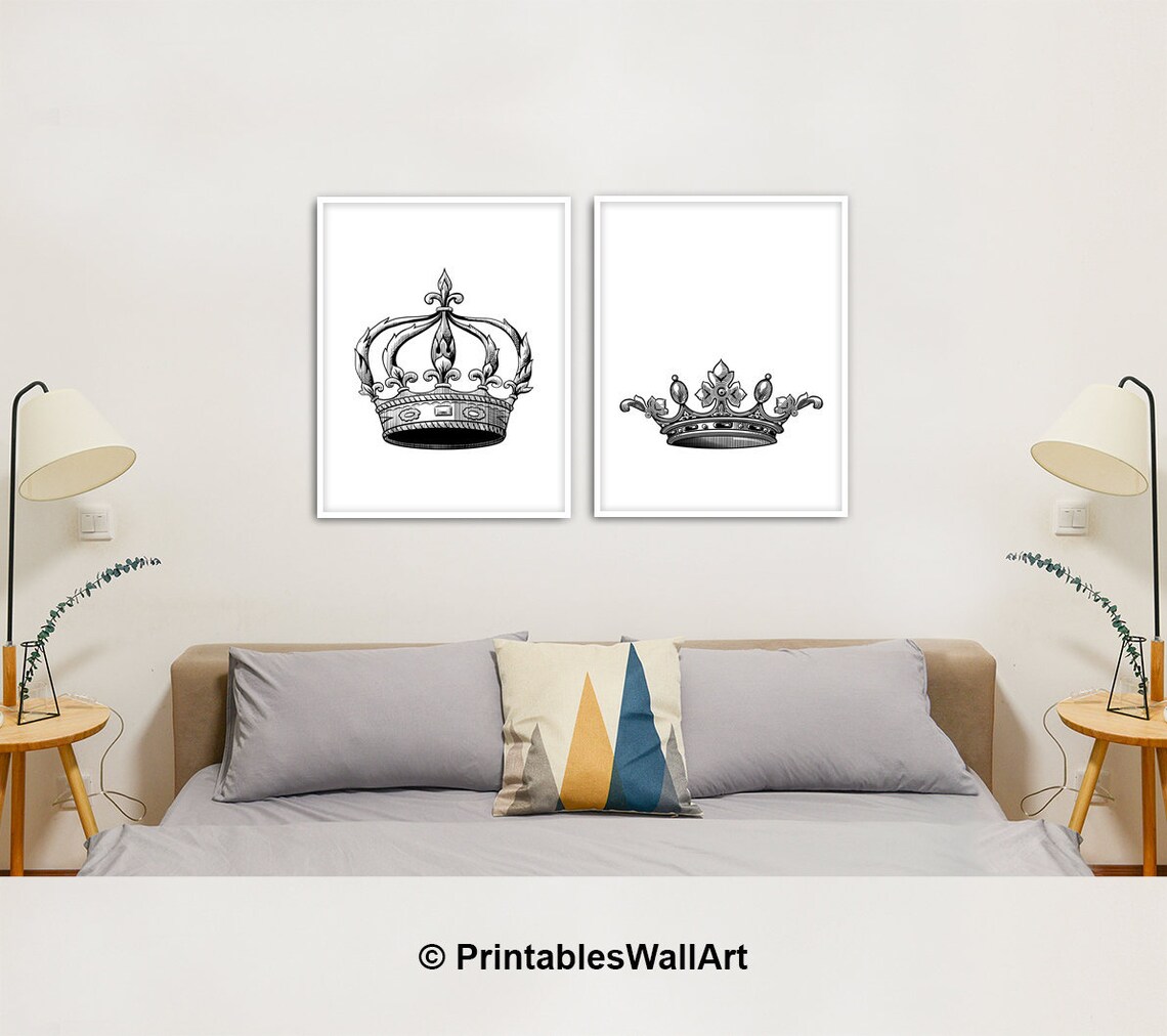 King and Queen Crown Prints Digital Download Printable King | Etsy