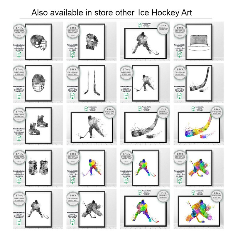Ice Hockey Print Digital Download Set 4 Hockey Printable Ice | Etsy