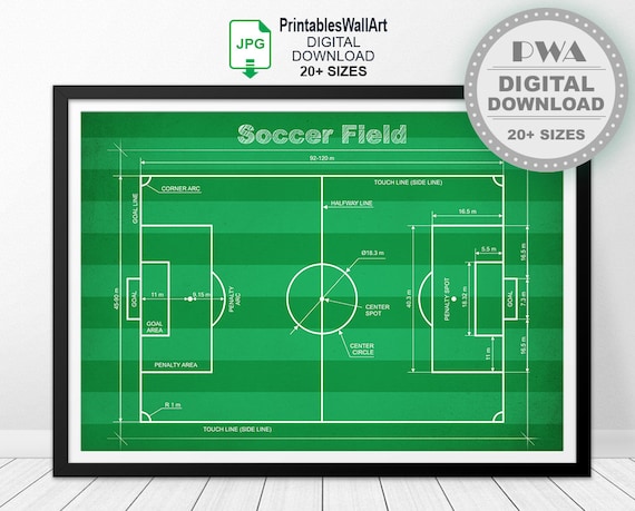 Soccer Pitch Print Digital Download Football Field Printable | Etsy