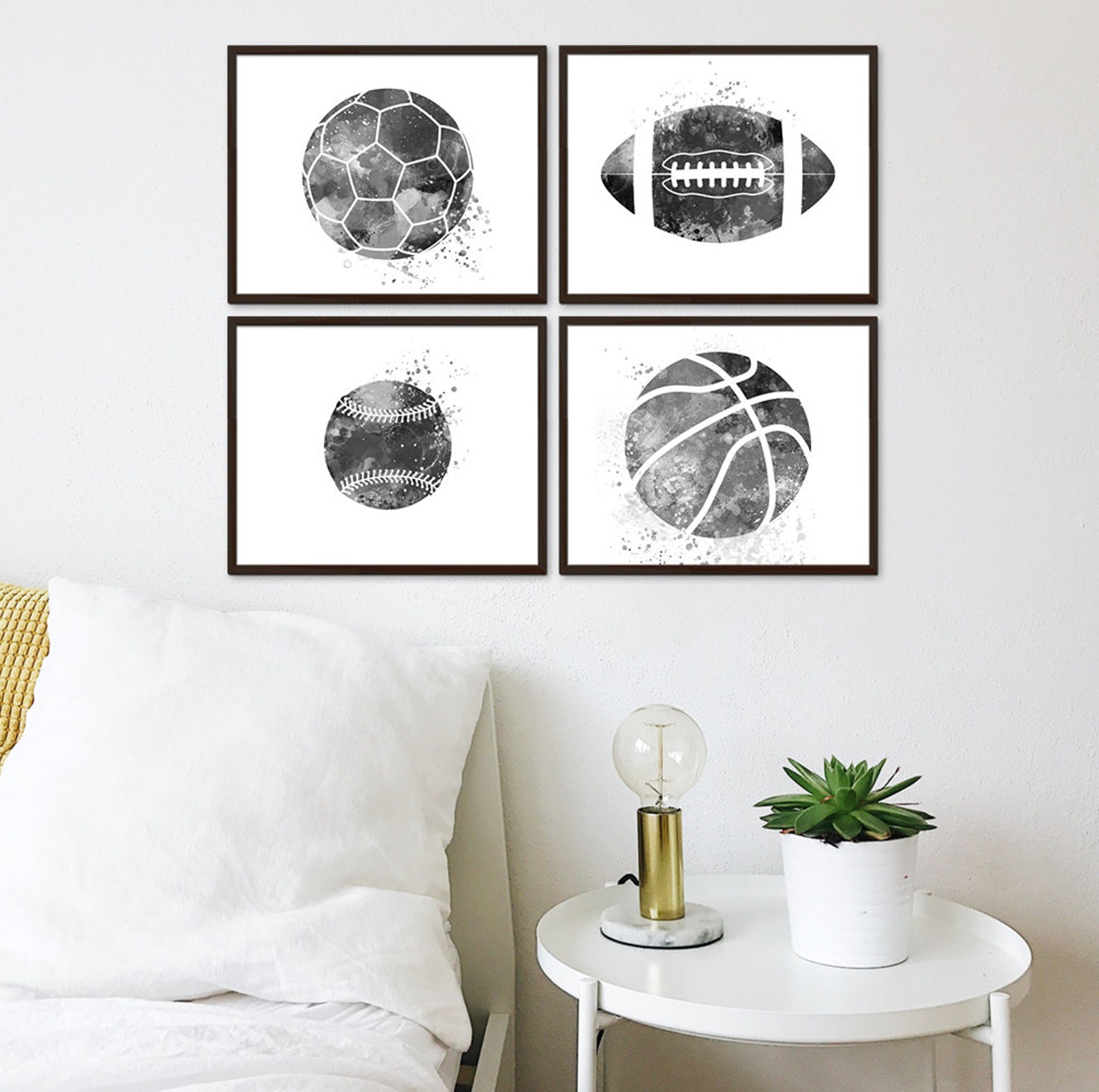 Sport Print Digital Download Set 4 Sport Printable Decor | Etsy