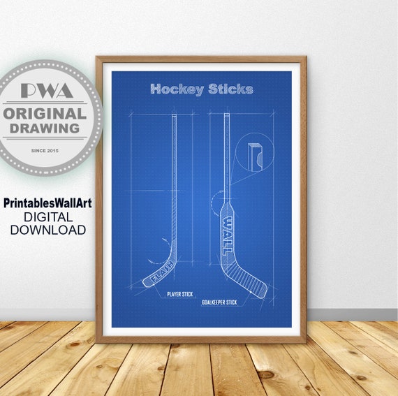 Ice Hockey Stick Print Hockey Printable Digital Download | Etsy
