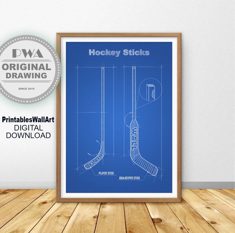 Ice Hockey Stick Print Hockey Printable Digital Download Etsy