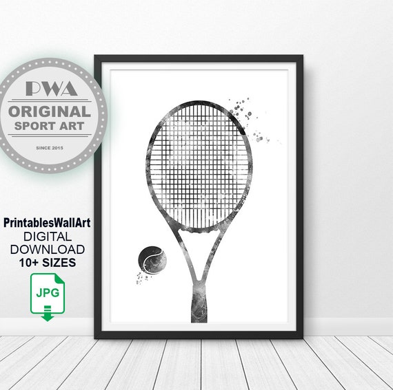 Tennis Print Digital Download Tennis Player Printable Decor | Etsy