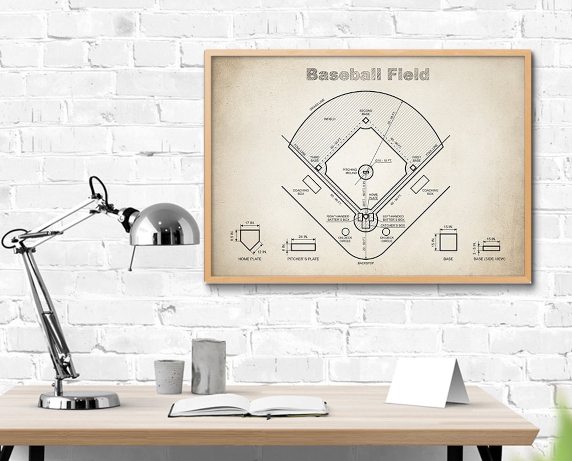 Baseball Field Print Digital Download Baseball Field | Etsy