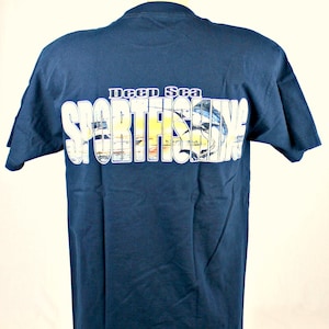 Just Fish Deep Sea Sport Fishing Marlin Blue M Fish T-shirt New Vintage