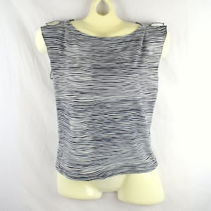 Black and White Striped Sleeveless Top The Limited Jersey Knit