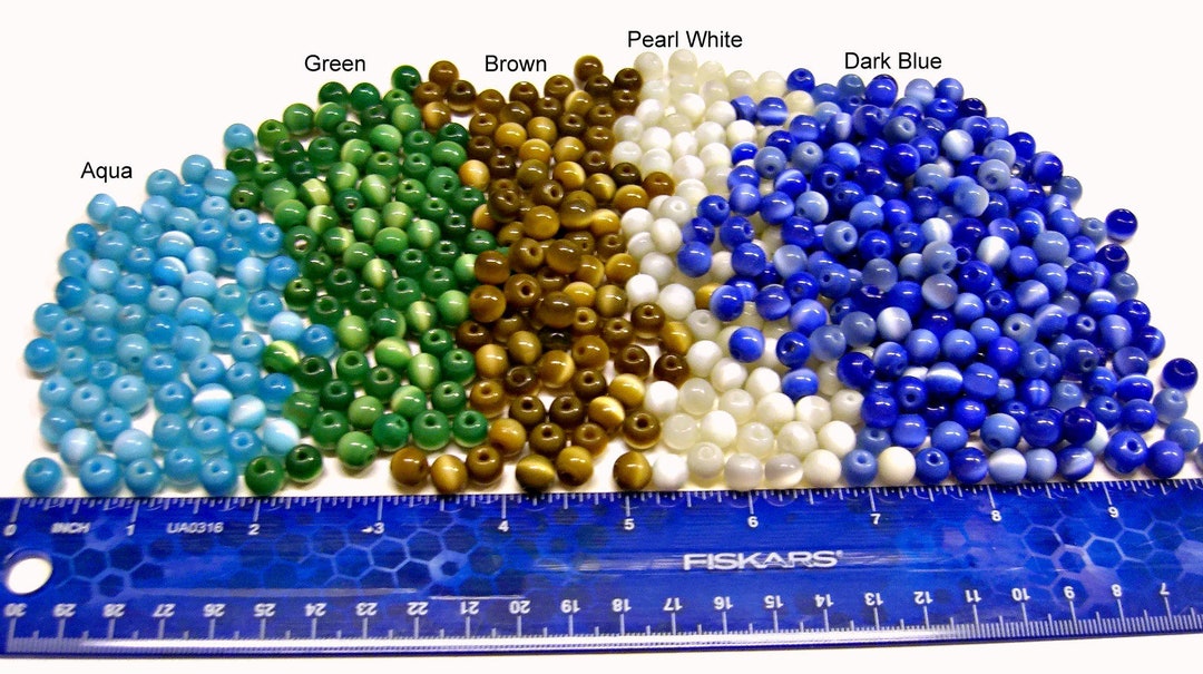 Lots of Assorted 6mm Cats Eye Beads for Jewelry Making or Etsy