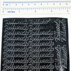 58 adesivi in vinile nero Telluride, per lasciare un nome, souvenir, personalizzazione, nome del luogo