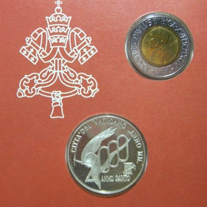 Vatican Lire Celebration Anno Santo 2000 500 Lire Coin Medal 1998 Blessed by Pope John Paul