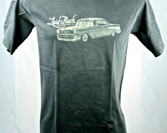 57 Chevy Chevrolet Car T-shirt Laid Back Garage Gray Sml Vintage New
