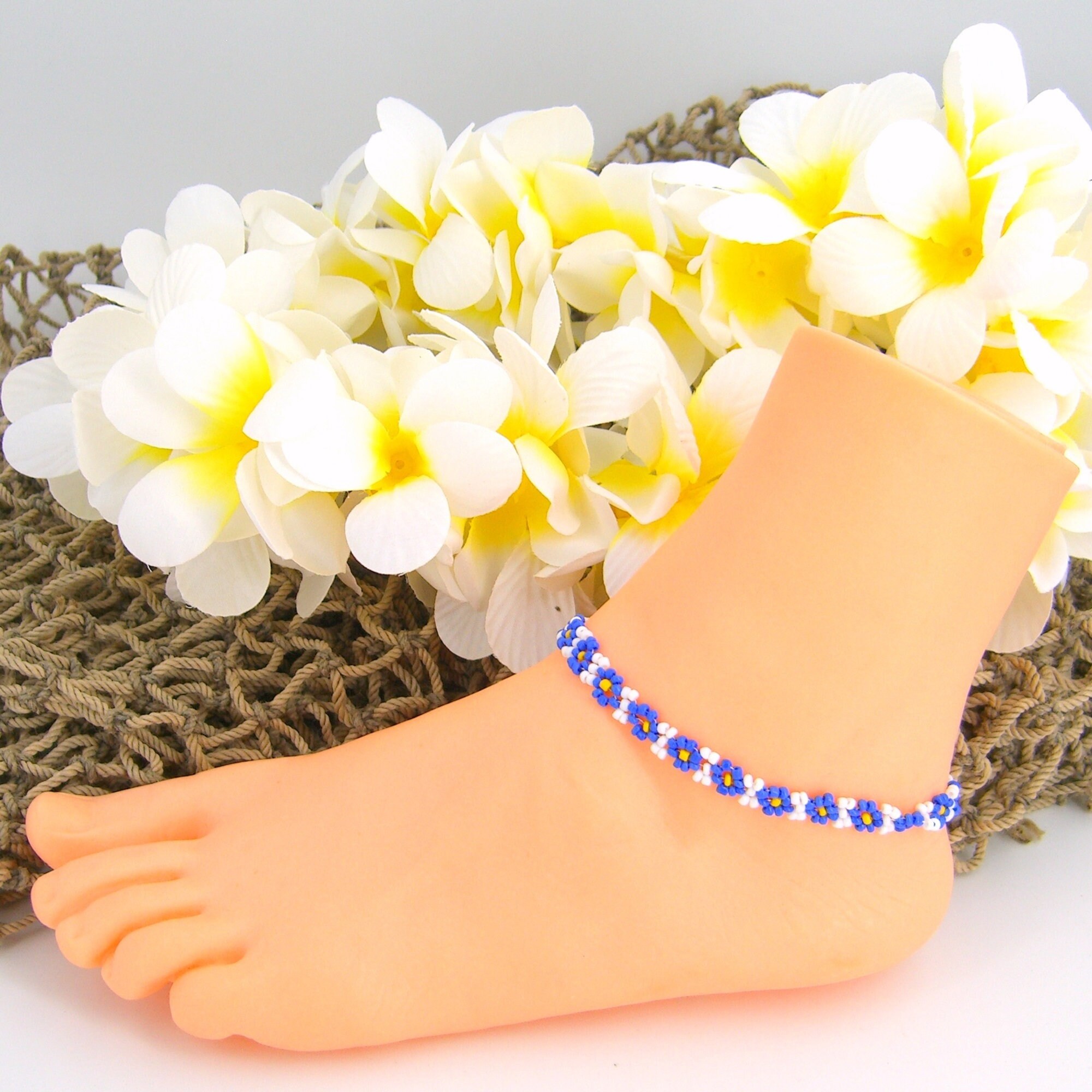 Dropship 6Pcs Anklets And Toe Ring Set For Women Daisy Sunflower Ankle Bracelets Cute Flower Adjustable Open Toe Tail Rings Summer Beach Feet Jewelry