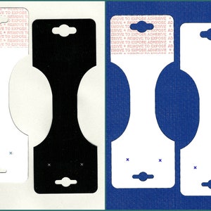 Hang Tags Sieraden Set Display Card 500 Groot Zwart of Wit voor ketting of armband en oorbellen Vouw over Peel en Stick Hangtag USA Made