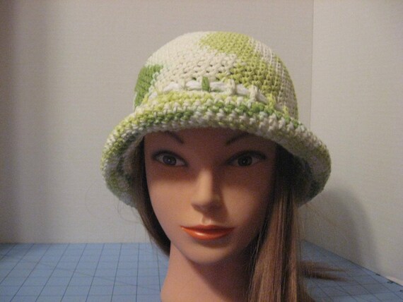 Handmade Crochet Cloche Sun Hat W Brim Garden Hat Beach Etsy
