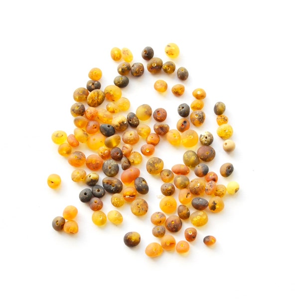 Raw green amber beads, Unpolished amber beads, Small beads, Jewelry making, 4-5mm size, 10 or 20 beads