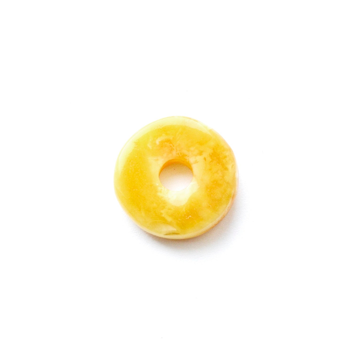 Baltic amber donut amulet for jewelry making, natural amber stone, amber stone, amber beads