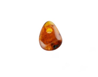 Teardrop Baltic amber Pendant with Hole