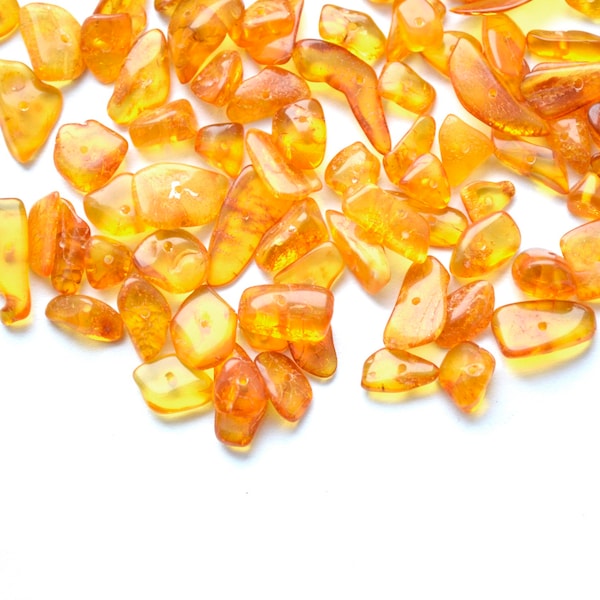 Chips perles ambre, perles ambre baltique, perles jaunes, perles Chips, 100  perles