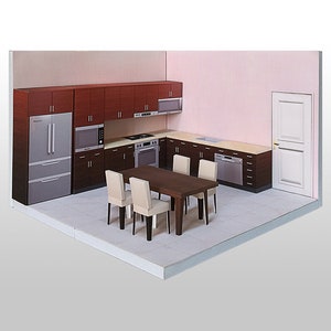 Kitchen #001 - DIY miniature Paper Craft