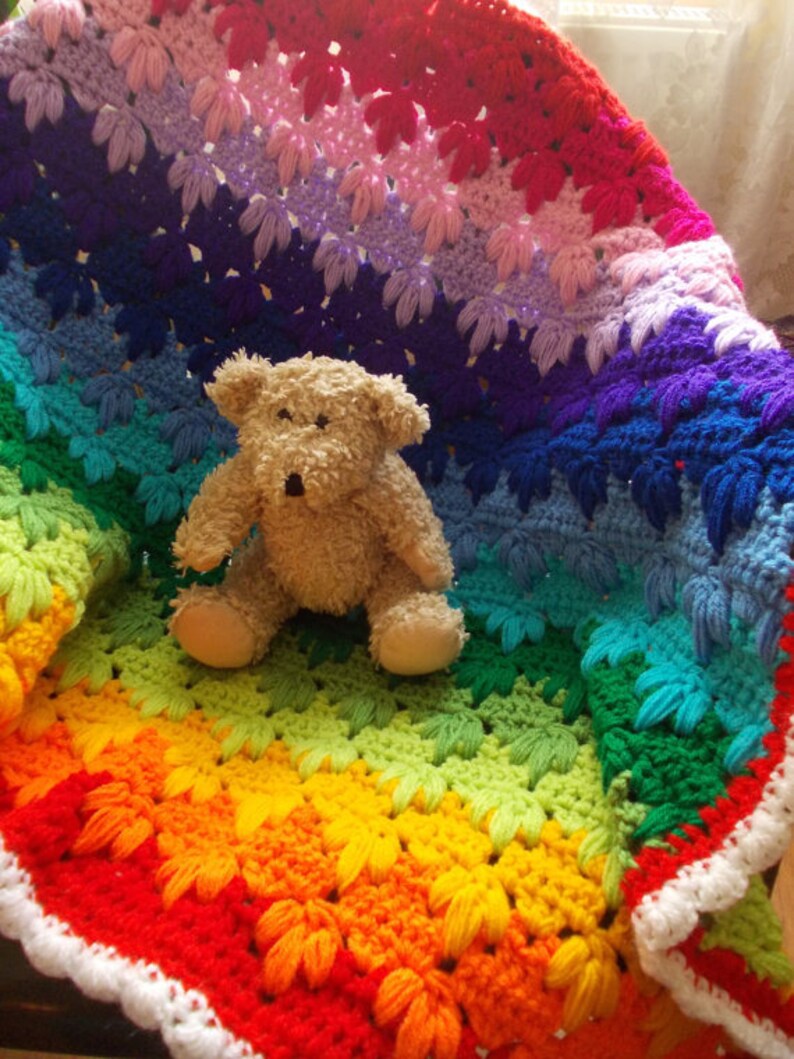 Crochet Pattern Baby Blanket Rainbow Pattern Rainbow Baby Gift Etsy
