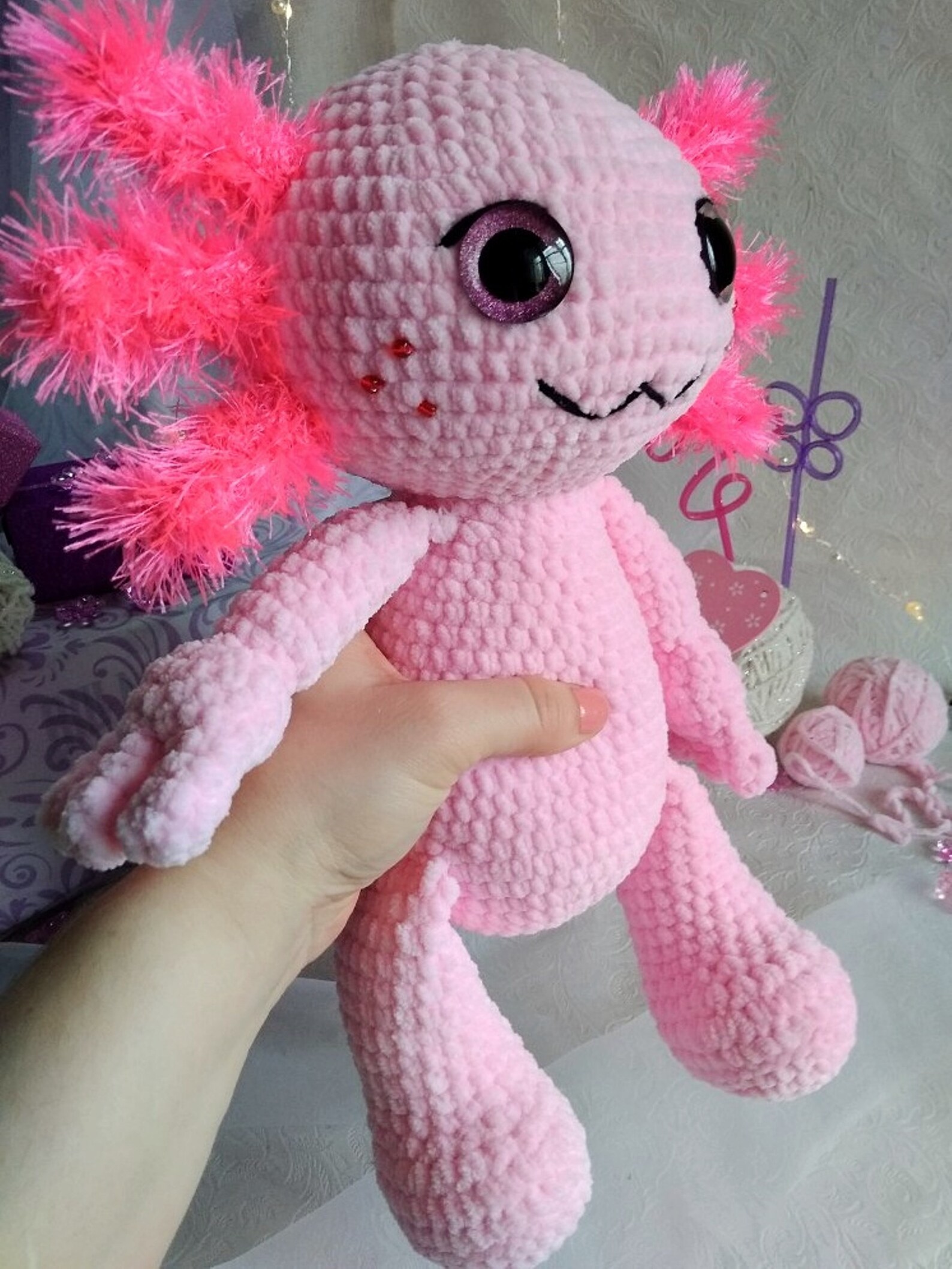 Cute Axolotl gift pink axolotl Décor Mexican axolotl | Etsy