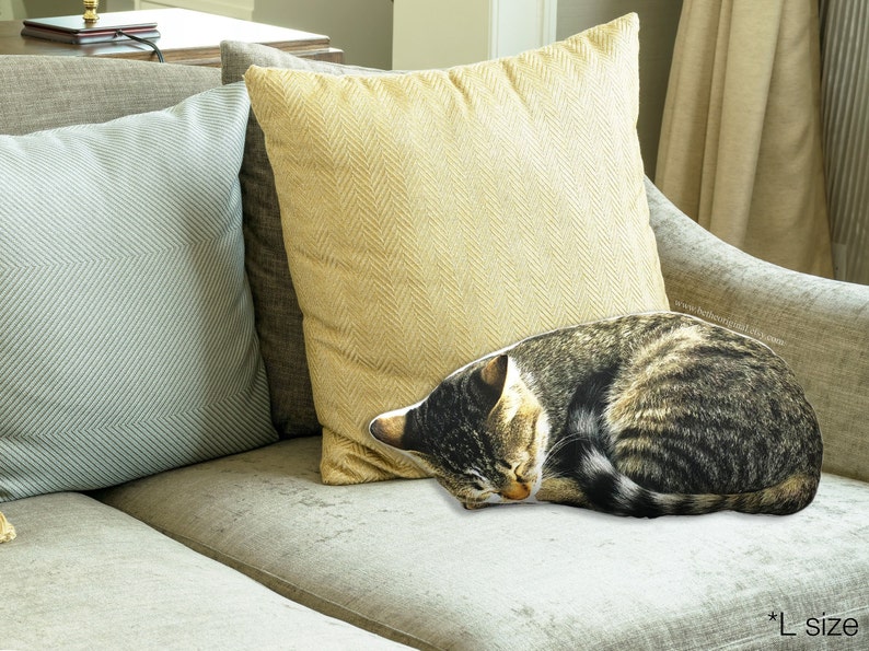 Sleeping Cat Pillow Stuffed Animal Plush Cotton Anniversary Etsy