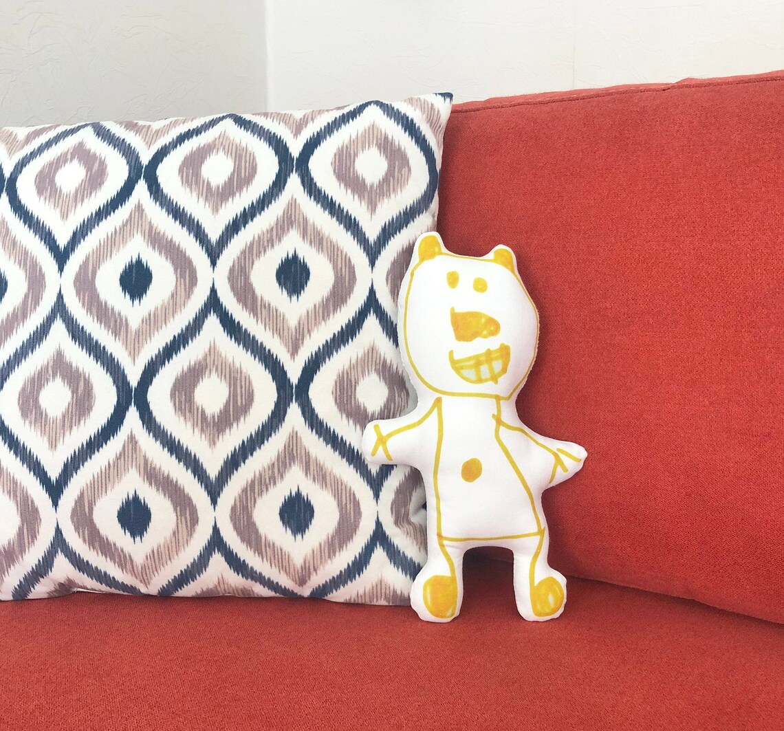 Custom Kids Drawing Pillow Gift Your Childs Artwork on a Etsy
