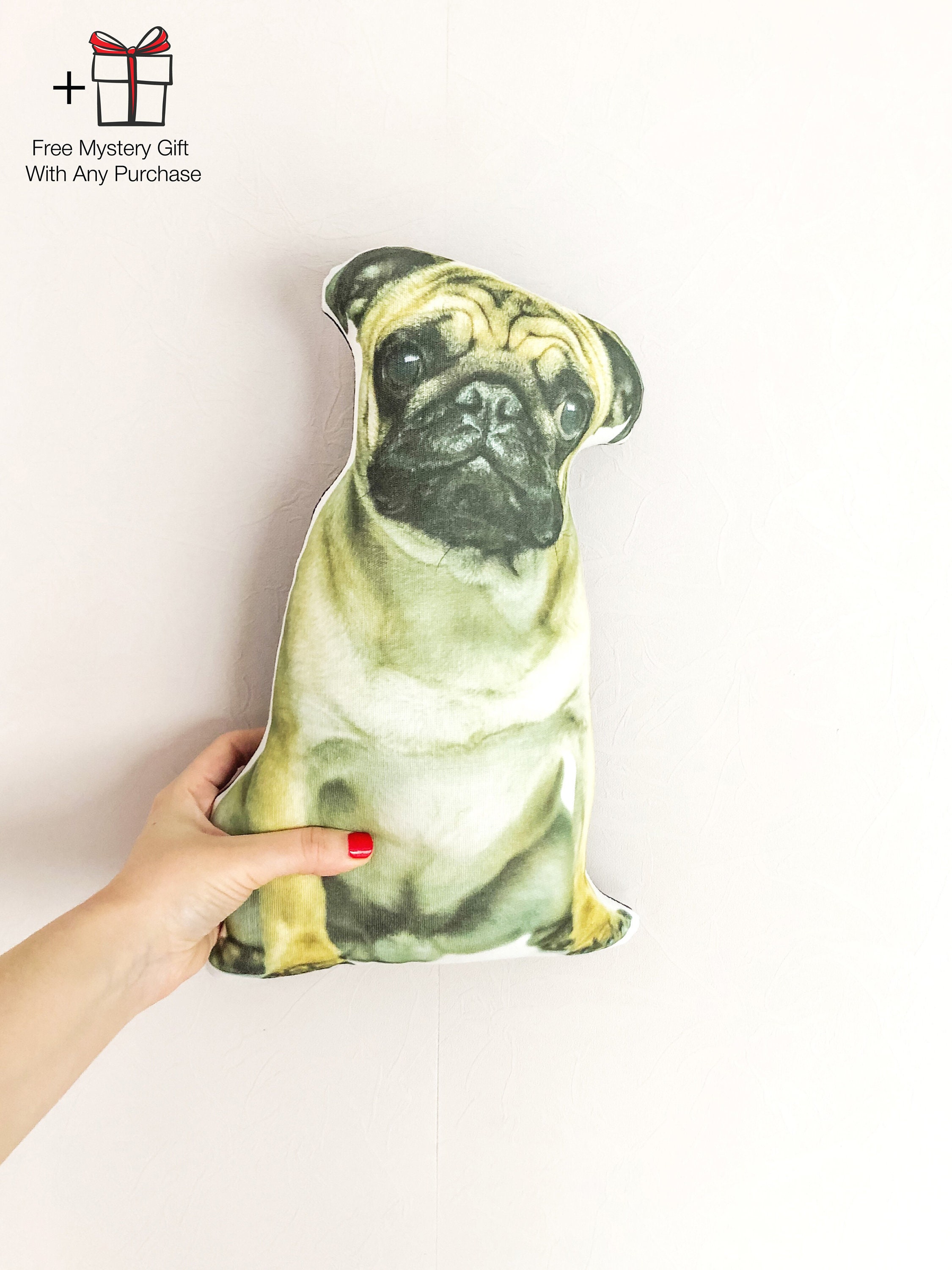 stuffed pug pillow