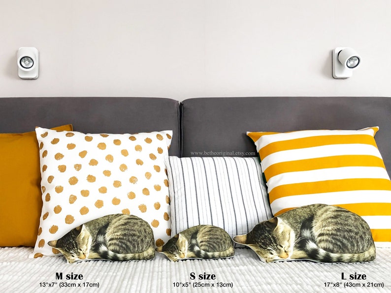 Sleeping Cat Pillow Stuffed Animal Plush Cotton Anniversary Etsy