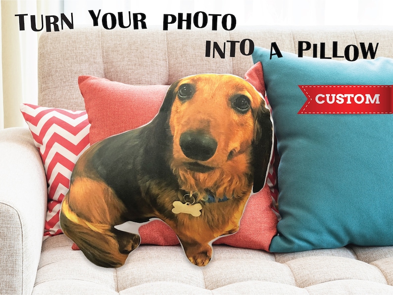 Custom Dog Pillow Shaped Pet Photo Pillow Personalized Gift Etsy