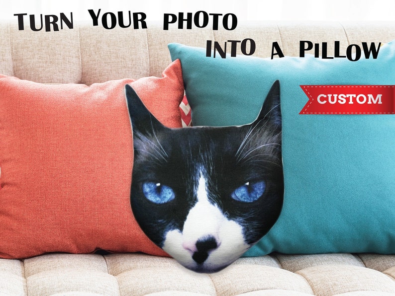 Personalized Cat Pillow Cat Mama Dog Mom Gift College Student image 0