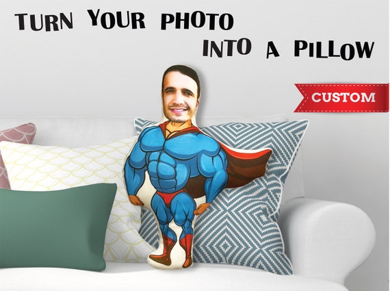 Custom Superman Pillow Personalized Gift For Fathers Day Son Etsy