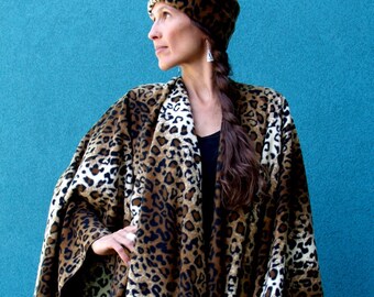 Fleece Ruana (wrap) in fleece met cheetah-print, twee maten voor vrouwen, cadeaus voor vrouwen, klassieke dierenprint, wasbaar polyfleece, gemakkelijk te dragen