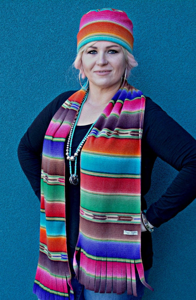 Fleece Hat and Scarf Set Bright Arrow Fleece Gift for Men Etsy