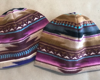 Plum Horizon Fleece Beanie: Slouchy Soft Winter Hat