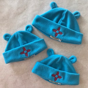 Fleece Zia Bear Ears hat, Light pink fleece Zia Bear Ears hat, Bear Ears hat for kids, Fleece Bear Ears hat, Washable, adjustable cuff image 8