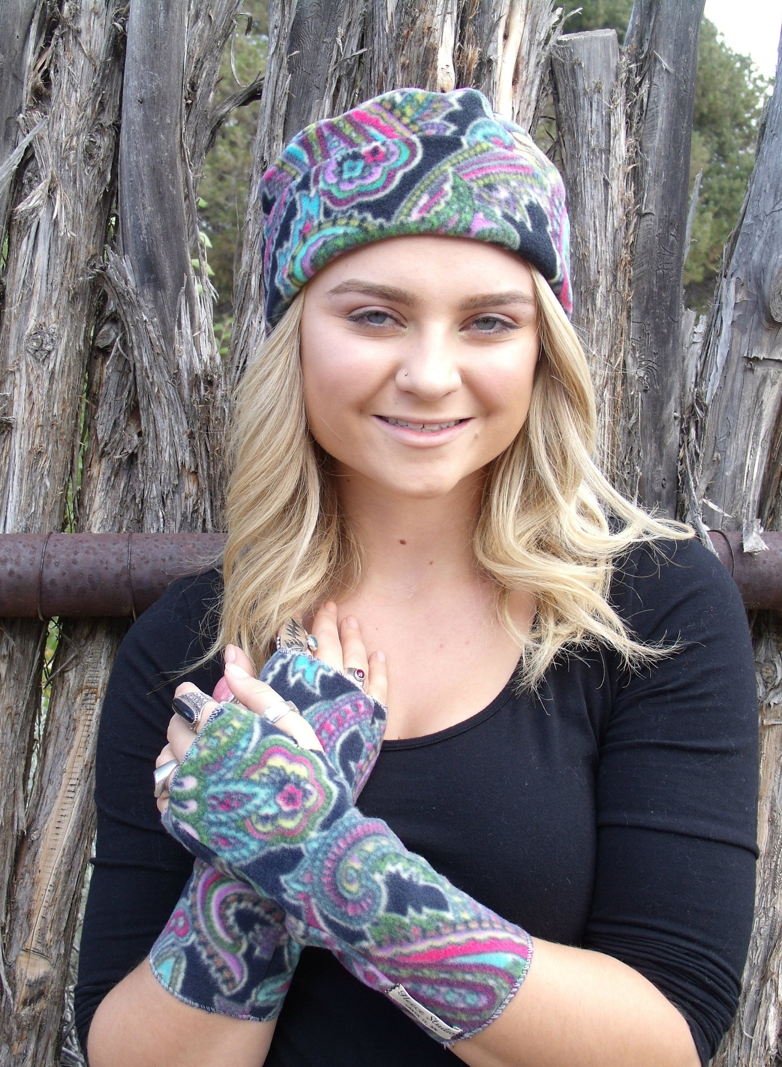 Fleece Wrist Warmers Paisley Fleece Arm Warmers Gifts for Etsy