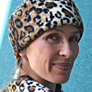 Cheetah Print Fleece Hat: Adjustable Winter Hat