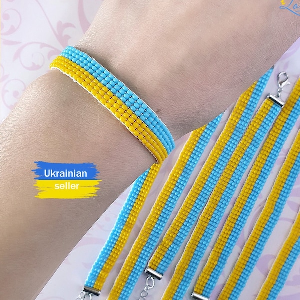 Ukraine bracelet, Yellow and blue bracelet, Seed bead bracelet, Ukraine flag, Ukraine sellers, Beaded bracelets, Ukraine jewelry