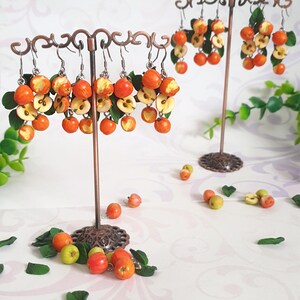Apple earrings Fruit earrings Summer earrings Miniature food earrings Fruit jewelry gift Food earrings image 4
