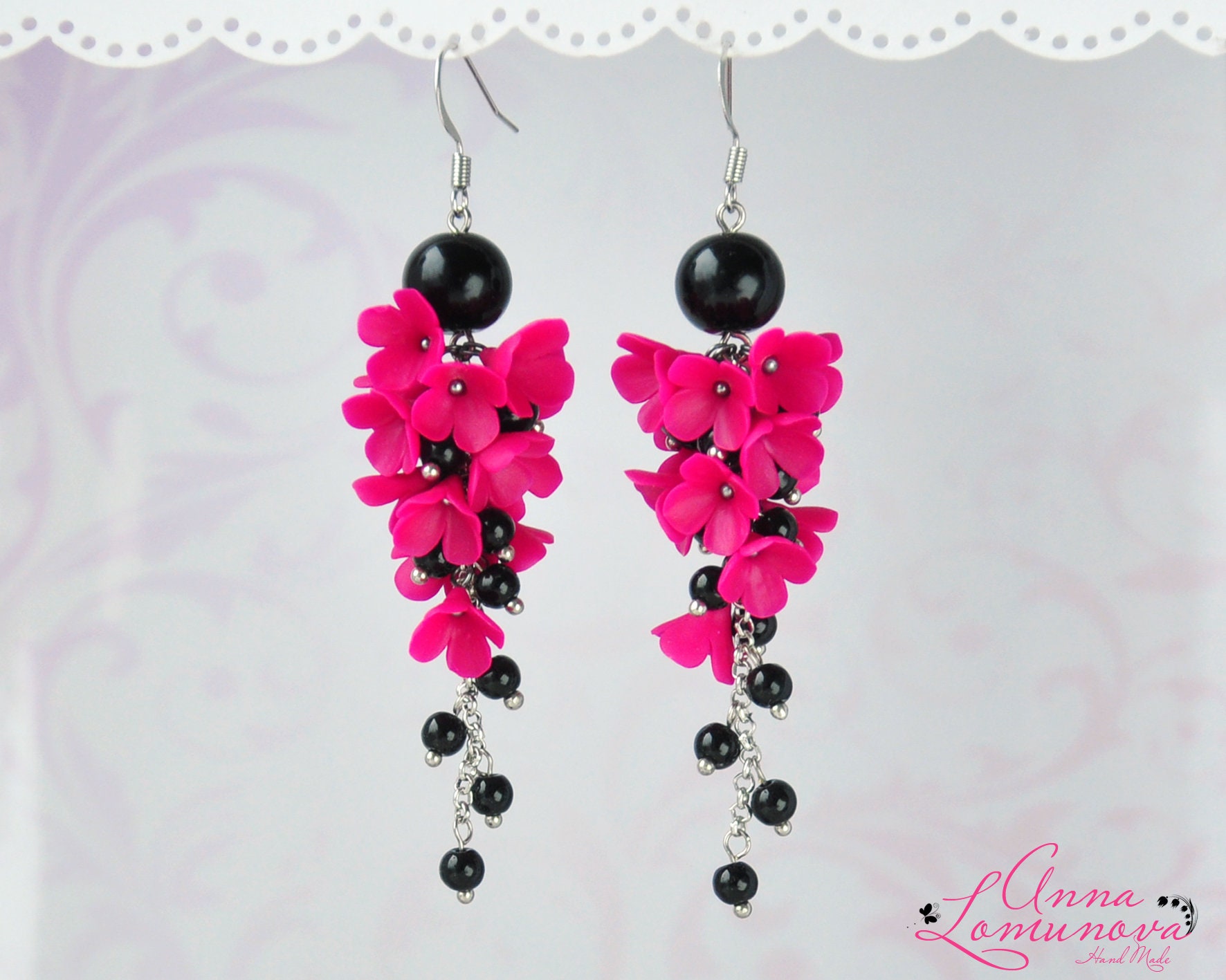 Pink Black Jewelry Etsy