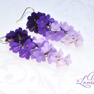 Parure de bijoux mauve Parure de bijoux fleur mauve Collier fleur mauve Collier fleur lilas Cadeau femme mauve Parure de bijoux lilas Collier violet image 7
