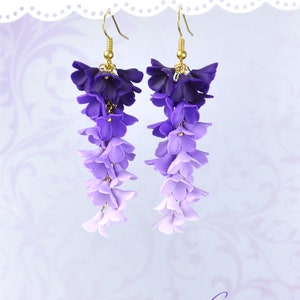 Parure de bijoux mauve Parure de bijoux fleur mauve Collier fleur mauve Collier fleur lilas Cadeau femme mauve Parure de bijoux lilas Collier violet image 8