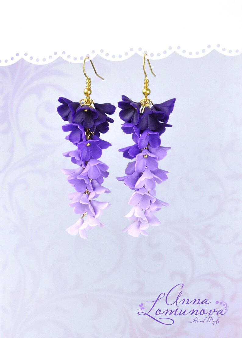 Parure de bijoux mauve Parure de bijoux fleur mauve Collier fleur mauve Collier fleur lilas Cadeau femme mauve Parure de bijoux lilas Collier violet image 8
